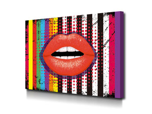 Cuadro Stripes Lips Labios en Lienzo Canvas