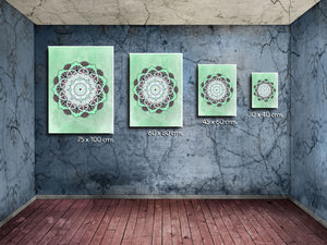 Cuadro Mandala Verde en Lienzo Canvas
