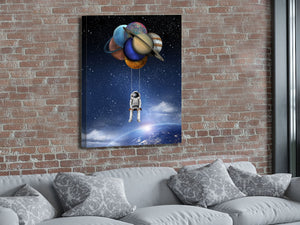 Cuadro Astronauta Planetas Lienzo Canvas