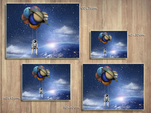 Cuadro Astronauta Planetas en Lienzo Canvas