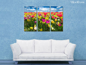 Cuadro Flores de primavera en Lienzo Canvas Multipanel
