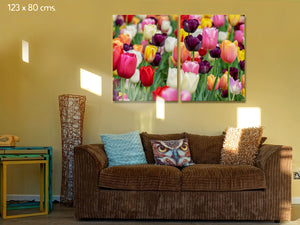 Cuadro Tulipanes Multipanel en Lienzo Canvas