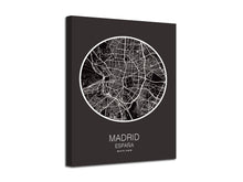 Cuadro Mapa Madrid Spain En Lienzo Canvas Impreso