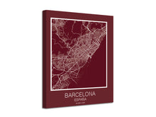 Cuadro Mapa Ciudad Barcelona En Lienzo Canvas Impreso