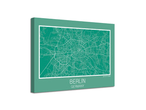 Cuadro Mapa Berlin Germany En Lienzo Canvas Impreso