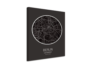 Cuadro Mapa Berlín Alemania En Lienzo Canvas Impreso