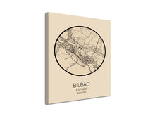 Cuadro Mapa Bilbao España En Lienzo Canvas Impreso