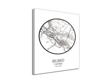 Cuadro Mapa Bilbao España En Lienzo Canvas Impreso