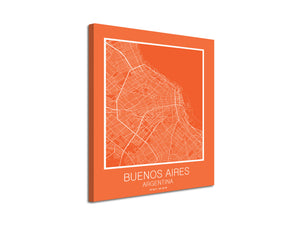 Cuadro Mapa Buenos Aires Argentina En Lienzo Canvas Impreso