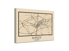 Cuadro Mapa Burgos España En Lienzo Canvas Impreso