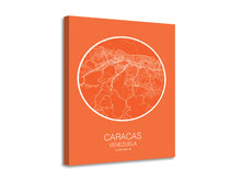 Cuadro Mapa Caracas En Lienzo Canvas Impreso