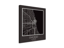 Cuadro Mapa Chicago Illinois En Lienzo Canvas Impreso
