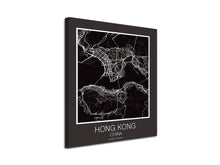 Cuadro Mapa Hong Kong China En Lienzo Canvas Impreso