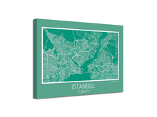 Cuadro Mapa Istanbul Turkey En Lienzo Canvas Impreso