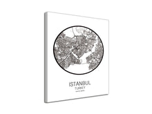 Cuadro Mapa Istanbul Turkey En Lienzo Canvas Impreso