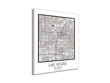 Cuadro Mapa Las Vegas Nevada En Lienzo Canvas Impreso