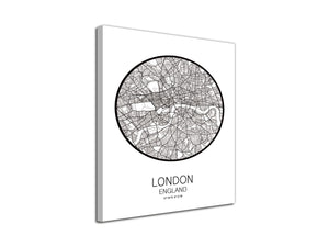 Cuadro Mapa London England En Lienzo Canvas Impreso