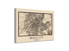 Cuadro Mapa Mexico City En Lienzo Canvas Impreso