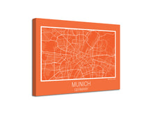 Cuadro Mapa Munich Germany En Lienzo Canvas Impreso