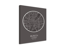 Cuadro Mapa Munich Alemania En Lienzo Canvas Impreso
