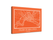 Cuadro Mapa Palma de Mallorca España En Lienzo Canvas Impreso
