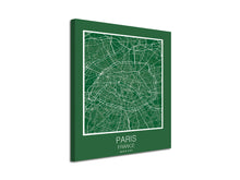 Cuadro Mapa Paris France En Lienzo Canvas Impreso