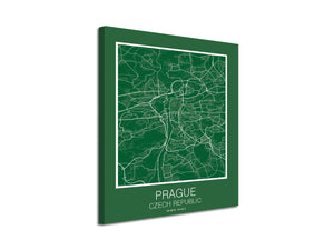 Cuadro Mapa Praga Republica Checa En Lienzo Canvas Impreso