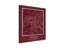 Cuadro Mapa Prague Czech Republic En Lienzo Canvas Impreso