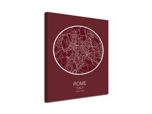 Cuadro Mapa Roma Italia En Lienzo Canvas Impreso