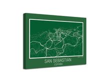 Cuadro Mapa San Sebastian Spain En Lienzo Canvas Impreso