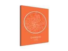 Cuadro Mapa Shanghai China En Lienzo Canvas Impreso