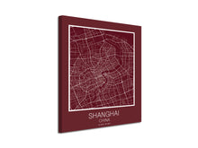 Cuadro Mapa Shanghai China En Lienzo Canvas Impreso