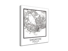 Cuadro Mapa Singapore En Lienzo Canvas Impreso
