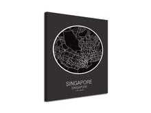 Cuadro Mapa Singapore En Lienzo Canvas Impreso