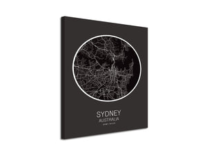 Cuadro Mapa Sydney Australia En Lienzo Canvas Impreso