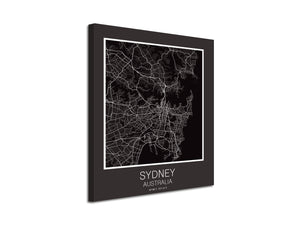 Cuadro Mapa Sydney Australia En Lienzo Canvas Impreso