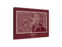 Cuadro Mapa Tokyo Japan En Lienzo Canvas Impreso