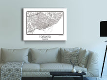 Cuadro Mapa Toronto Canada En Lienzo Canvas Impreso