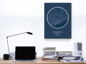 Cuadro Mapa Toronto Canada En Lienzo Canvas Impreso