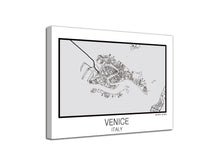 Cuadro Mapa Venice Italy En Lienzo Canvas Impreso