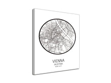 Cuadro Mapa Vienna Austria En Lienzo Canvas Impreso