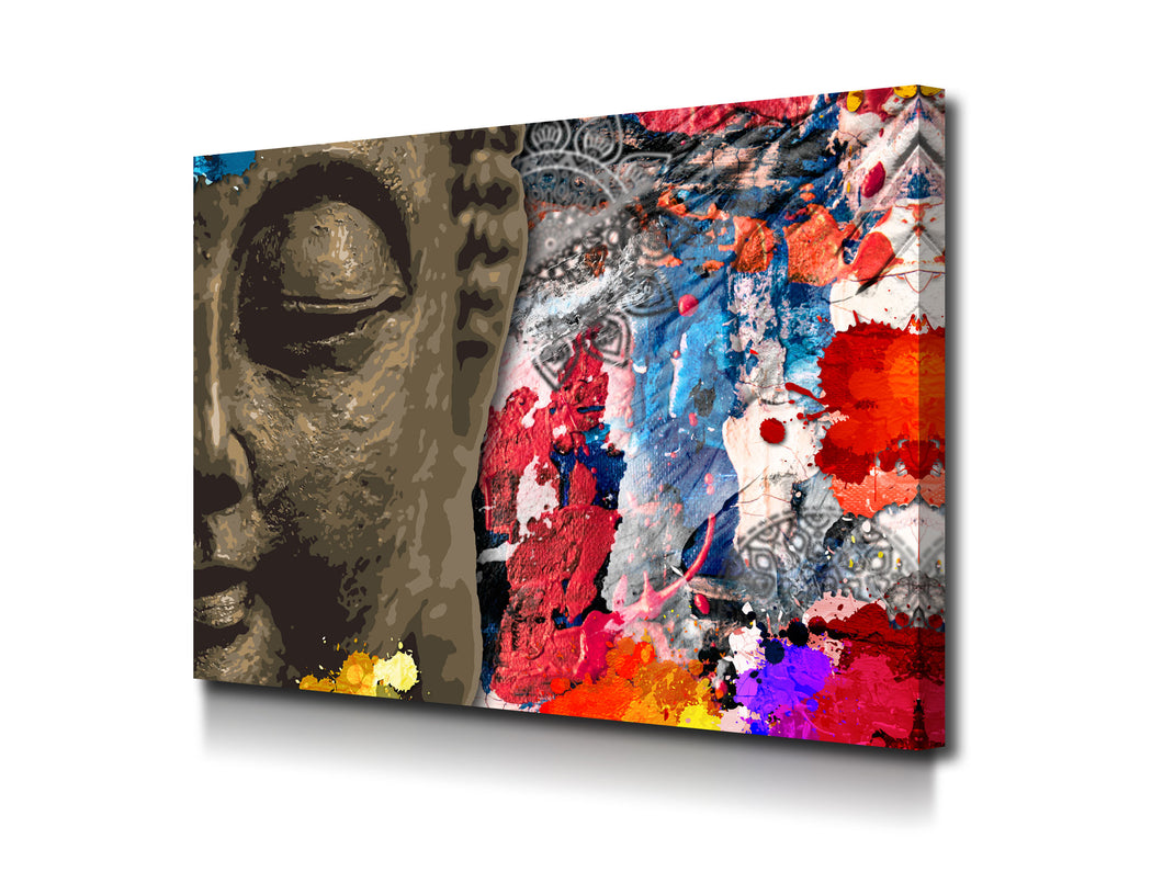 Cuadro Buda entre colores en Lienzo Canvas