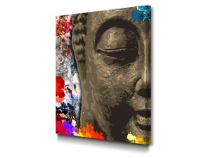 Cuadro Buda entre colores en Lienzo Canvas