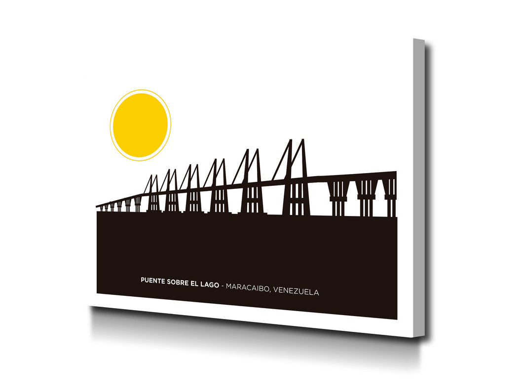 Cuadro Icono gráfico del Puente sobre el Lago Maracaibo en Lienzo Canvas